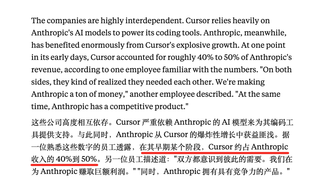 Cursor再爆猛料：曾占Anthropic一半收入！